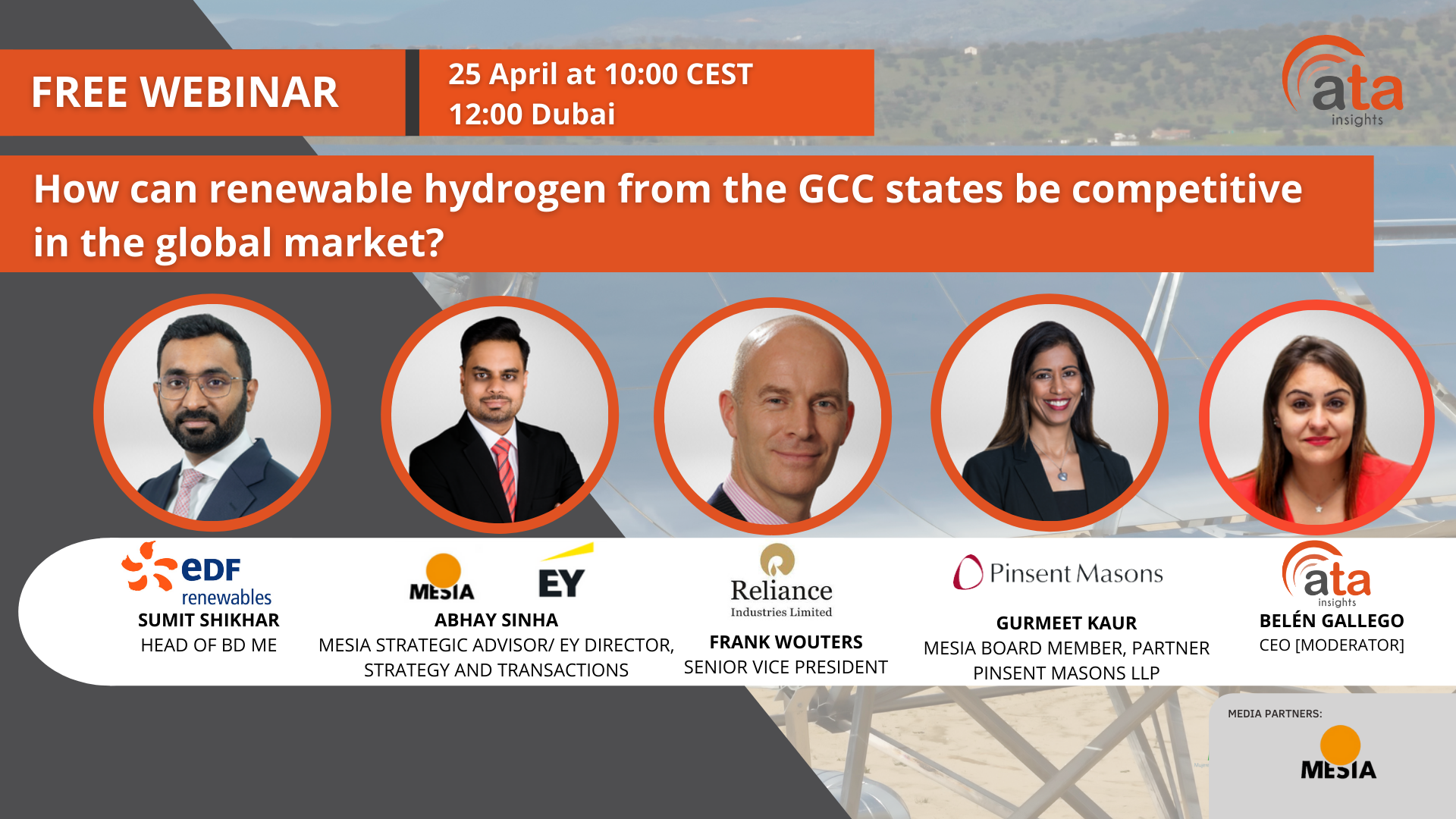 Webinar: How can renewable hydrogen from the GCC states be competitive in the global market?