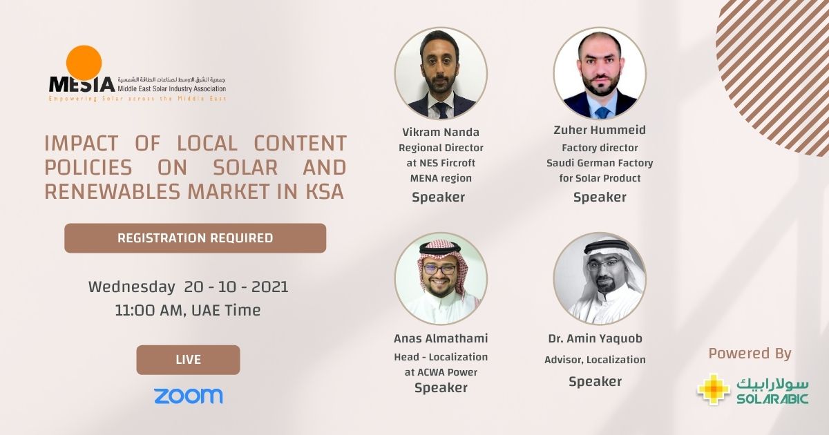 Impact of Local content policies on Solar and Renewables Market in KSA