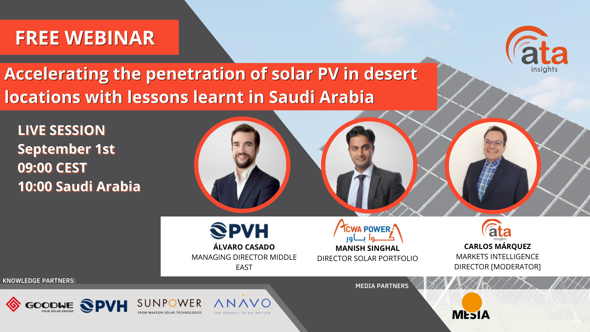 Webinar: Accelerating the penetration of solar PV in desert locations with lessons learnt in Saudi Arabia