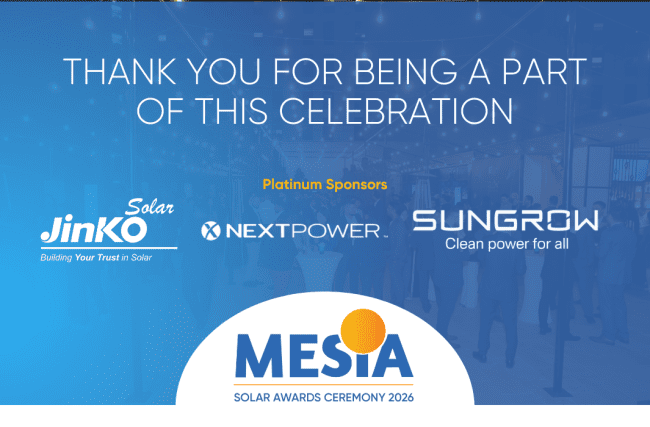 MESIA Solar Awards Ceremony 2026 Recognises Excellence Across the MENA Solar Value Chain at WFES